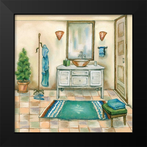 Tile Bath II Black Modern Wood Framed Art Print by Ferry, Margaret