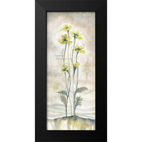 Yellow Blossoms II Black Modern Wood Framed Art Print by Ferry, Margaret
