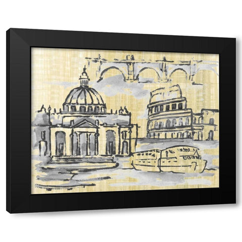 Cities III Black Modern Wood Framed Art Print with Double Matting by Ferry, Margaret