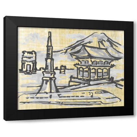 Cities IV Black Modern Wood Framed Art Print with Double Matting by Ferry, Margaret