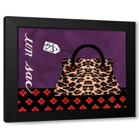 Leopard Handbag III Black Modern Wood Framed Art Print by Matla, Jennifer