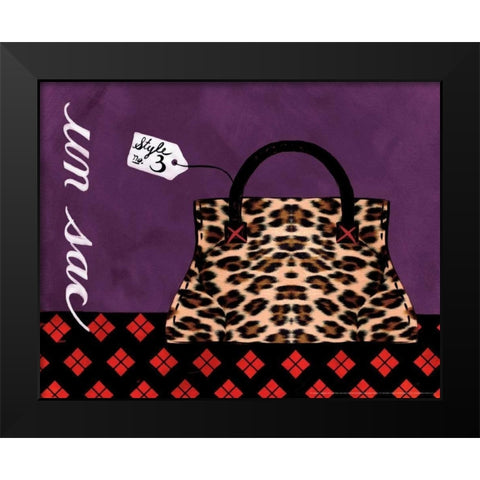 Leopard Handbag III Black Modern Wood Framed Art Print by Matla, Jennifer