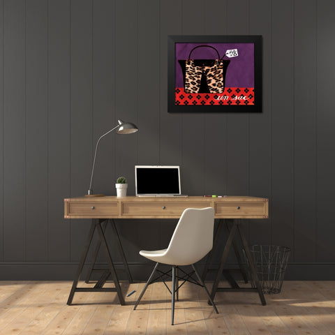 Leopard Handbag IV Black Modern Wood Framed Art Print by Matla, Jennifer