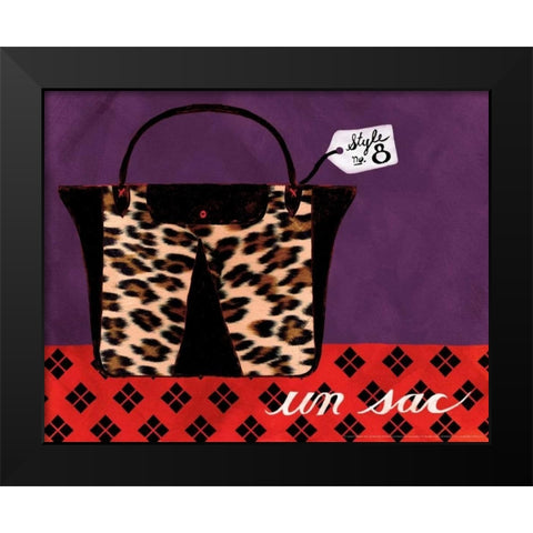 Leopard Handbag IV Black Modern Wood Framed Art Print by Matla, Jennifer