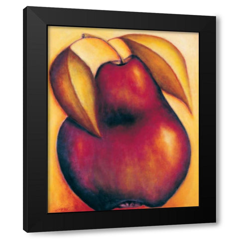 Pear Black Modern Wood Framed Art Print with Double Matting by Macaulay, Angus