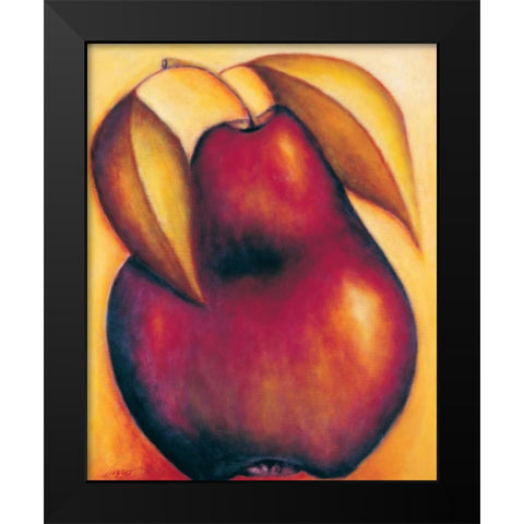 Pear Black Modern Wood Framed Art Print by Macaulay, Angus