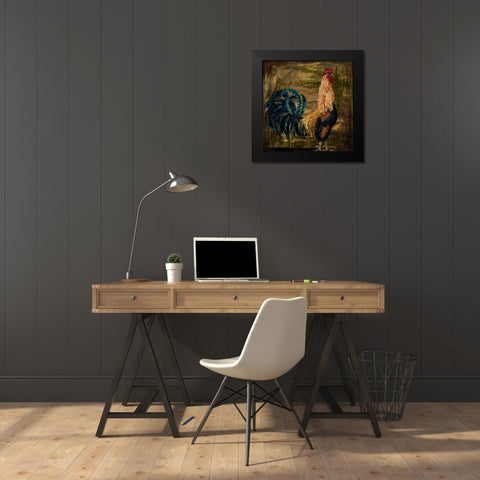 Young Rooster I Black Modern Wood Framed Art Print by Monahan, Jodi