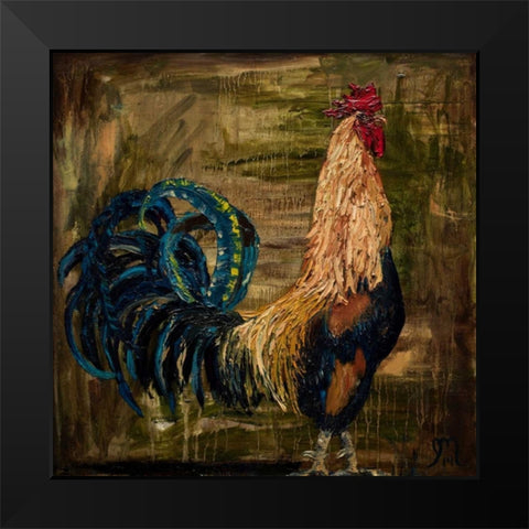 Young Rooster I Black Modern Wood Framed Art Print by Monahan, Jodi