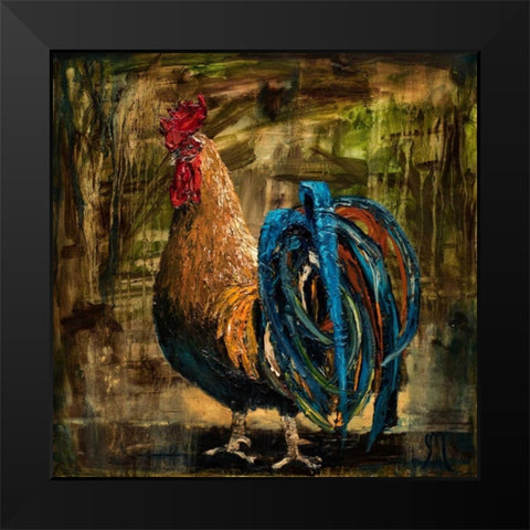 Young Rooster II Black Modern Wood Framed Art Print by Monahan, Jodi