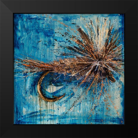 Adams Parachute Fly Black Modern Wood Framed Art Print by Monahan, Jodi