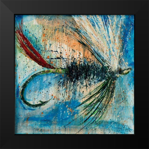 Green Butted Skunk Fly Black Modern Wood Framed Art Print by Monahan, Jodi