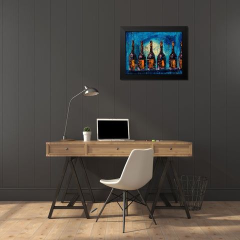 Orange Label Black Modern Wood Framed Art Print by Monahan, Jodi