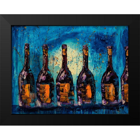 Orange Label Black Modern Wood Framed Art Print by Monahan, Jodi