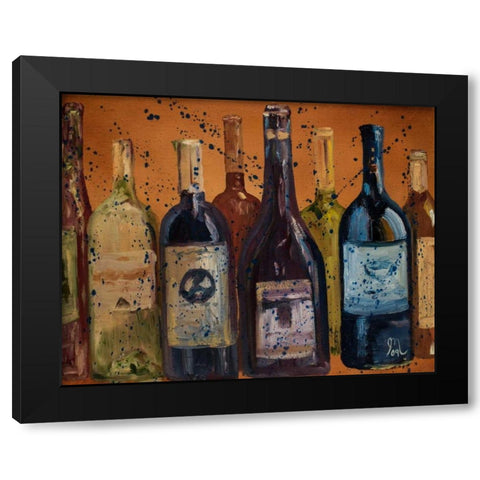 Wine Enjoyed Black Modern Wood Framed Art Print by Monahan, Jodi