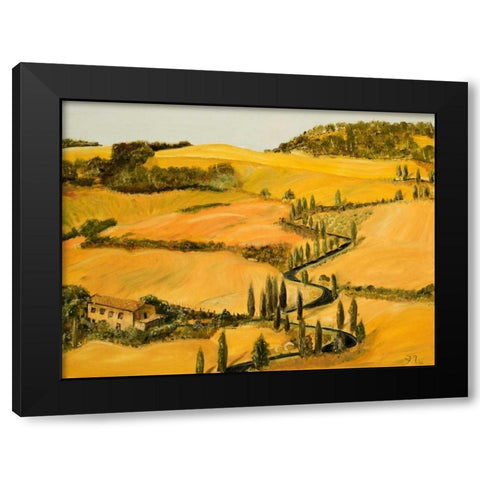Tuscan Fall Black Modern Wood Framed Art Print with Double Matting by Monahan, Jodi