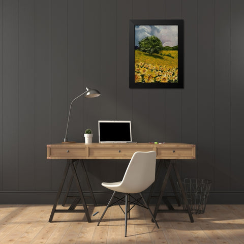 Tuscan Sunflowers II Black Modern Wood Framed Art Print by Monahan, Jodi