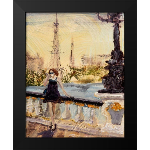 Love Paris Black Modern Wood Framed Art Print by Monahan, Jodi