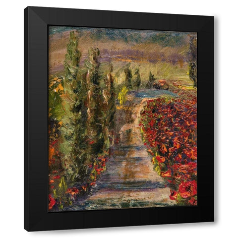 Poppy Road Black Modern Wood Framed Art Print with Double Matting by Monahan, Jodi