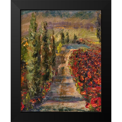 Poppy Road Black Modern Wood Framed Art Print by Monahan, Jodi