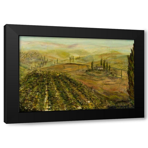 Italian Vineyard Black Modern Wood Framed Art Print with Double Matting by Monahan, Jodi