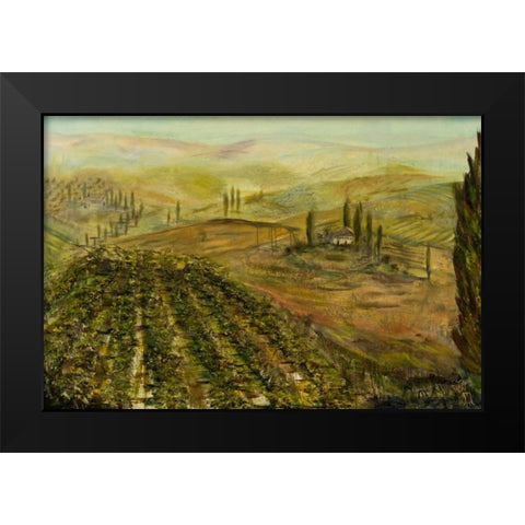 Italian Vineyard Black Modern Wood Framed Art Print by Monahan, Jodi