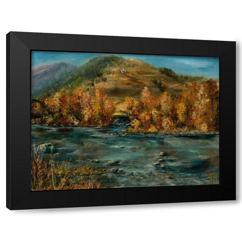 Fall Comes Black Modern Wood Framed Art Print with Double Matting by Monahan, Jodi