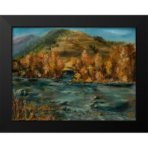 Fall Comes Black Modern Wood Framed Art Print by Monahan, Jodi