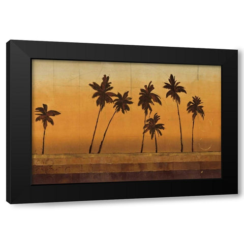 Sunset Palms I Black Modern Wood Framed Art Print by Martin, Cheryl