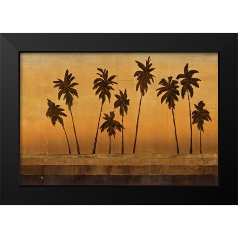 Sunset Palms II Black Modern Wood Framed Art Print by Martin, Cheryl