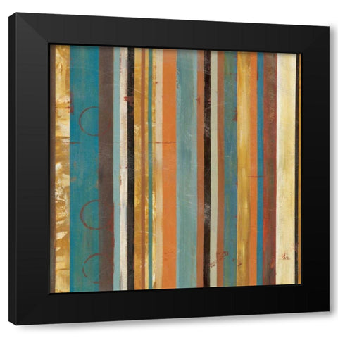 Stripes II Black Modern Wood Framed Art Print with Double Matting by Martin, Cheryl
