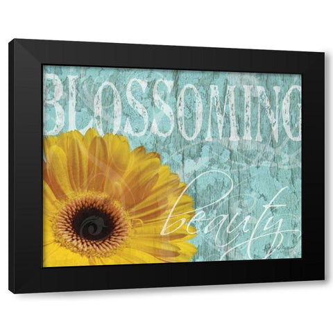 Gerbera IV Black Modern Wood Framed Art Print with Double Matting by Murray, Sylvia