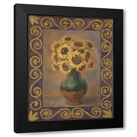 Sunflowers Black Modern Wood Framed Art Print with Double Matting by Misa, Eva