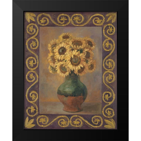 Sunflowers Black Modern Wood Framed Art Print by Misa, Eva