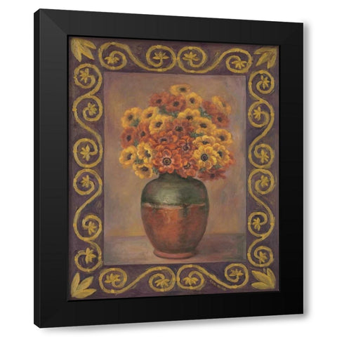 Anemones Black Modern Wood Framed Art Print with Double Matting by Misa, Eva
