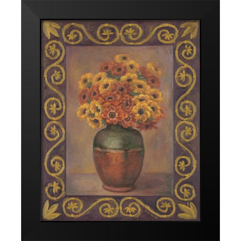Anemones Black Modern Wood Framed Art Print by Misa, Eva