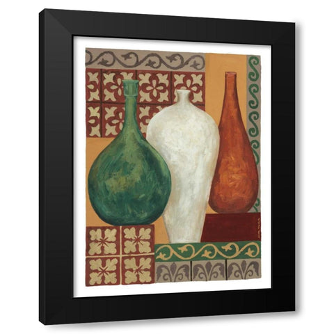 Vessels and Tiles I Black Modern Wood Framed Art Print with Double Matting by Misa, Eva