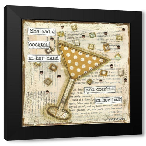 Cocktail Black Modern Wood Framed Art Print with Double Matting by Martin, Monica