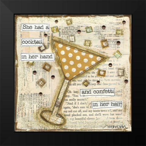 Cocktail Black Modern Wood Framed Art Print by Martin, Monica