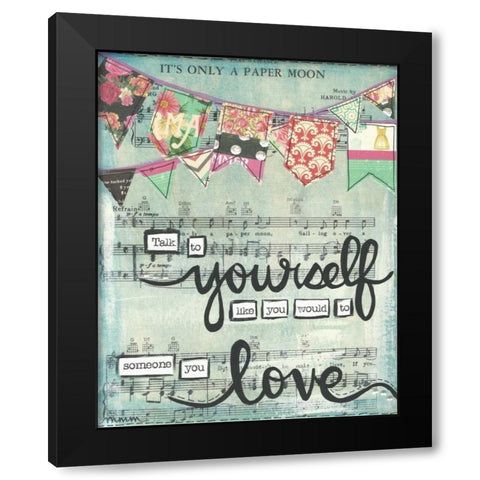 Talk To Yourself Black Modern Wood Framed Art Print with Double Matting by Martin, Monica