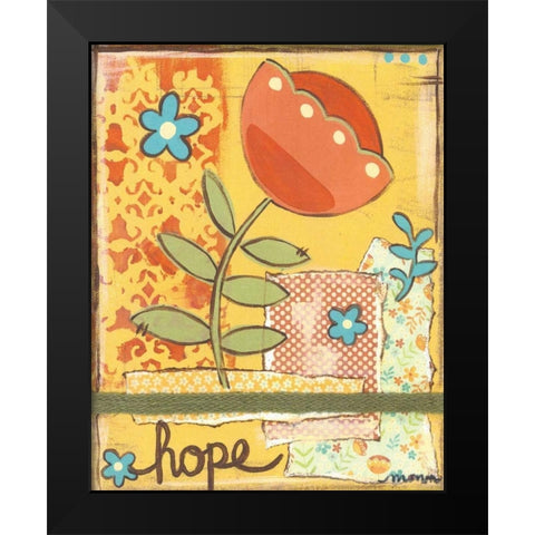 Hope Black Modern Wood Framed Art Print by Martin, Monica