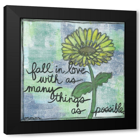 Fall In Love Black Modern Wood Framed Art Print by Martin, Monica