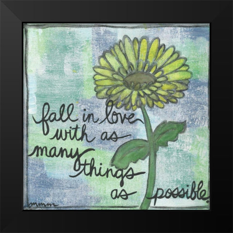 Fall In Love Black Modern Wood Framed Art Print by Martin, Monica