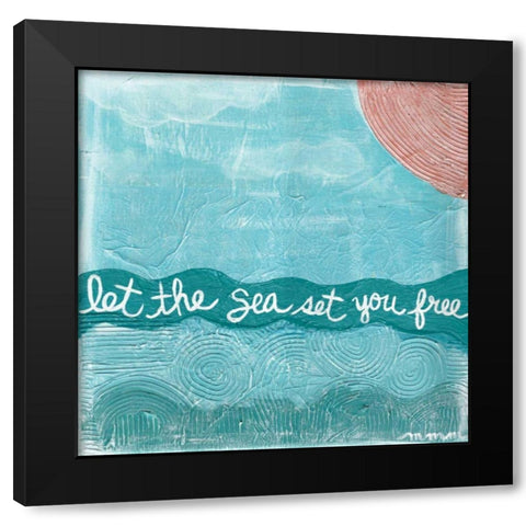 Let The Sea Black Modern Wood Framed Art Print with Double Matting by Martin, Monica