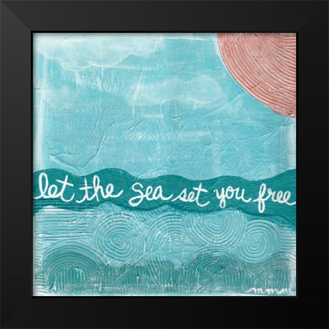 Let The Sea Black Modern Wood Framed Art Print by Martin, Monica