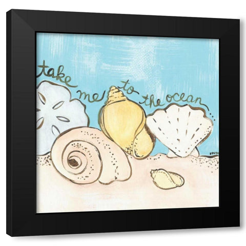 To the Ocean Black Modern Wood Framed Art Print by Martin, Monica