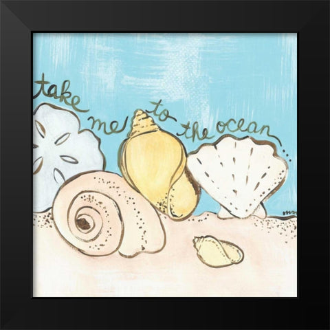 To the Ocean Black Modern Wood Framed Art Print by Martin, Monica