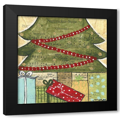 Presents Black Modern Wood Framed Art Print with Double Matting by Martin, Monica