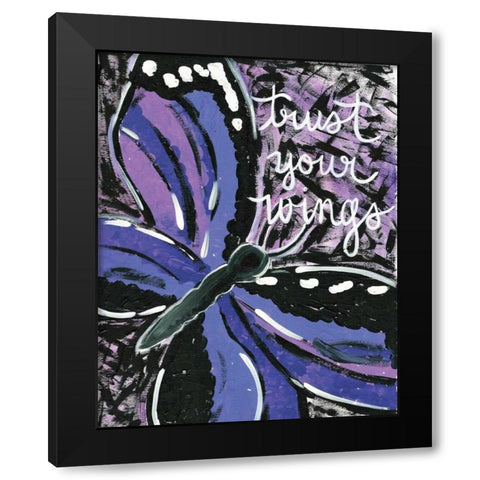 Trust Your Wings Black Modern Wood Framed Art Print by Martin, Monica