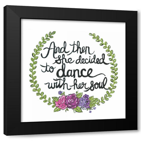 Dance with her Soul Black Modern Wood Framed Art Print by Martin, Monica