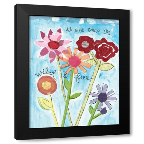 Wild and Free Black Modern Wood Framed Art Print with Double Matting by Martin, Monica